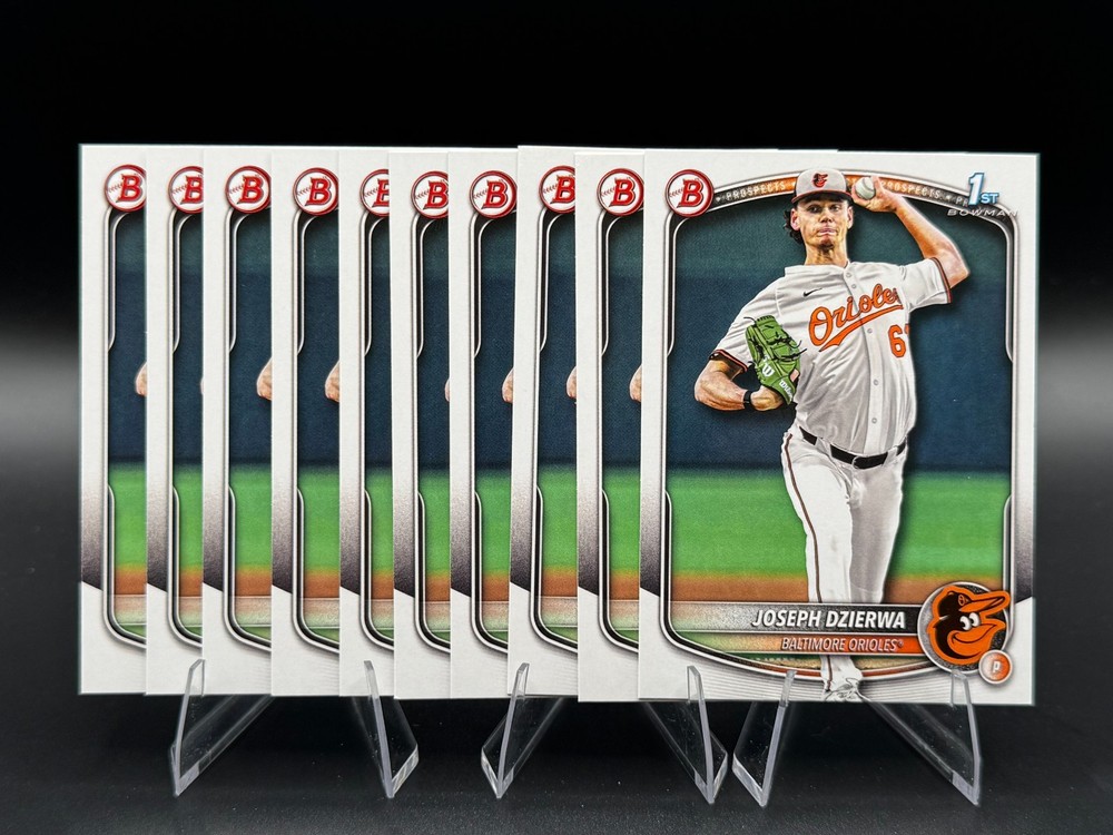 Lot (x10) 2025 Bowman Draft base paper Joseph Dzierwa 1st #BD-186 Orioles