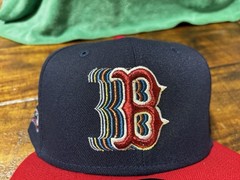 Boston Red Sox 1999 ASG Cascading Logo Navy Red NEW ERA FITTED 7 3/4 Green UV