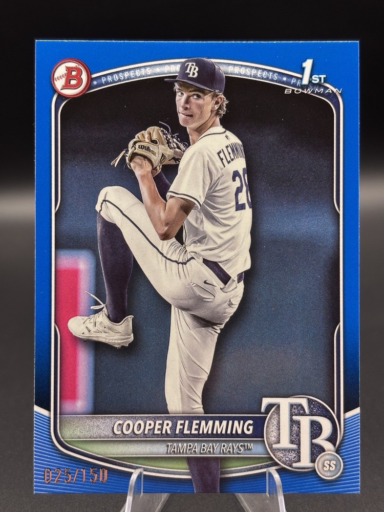 2025 Bowman Draft Cooper Flemming 1st Bowman Blue /150 Paper BD-166 Rays