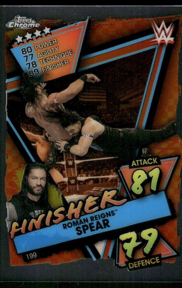 2021 Topps Chrome WWE Slam Attax #199 Roman Reigns wrestling card