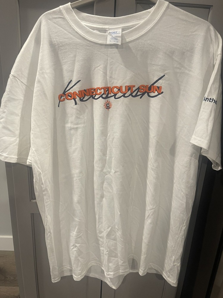 Connecticut Sun Shirt Adult XL White Keesusk 2024 Game-day Giveaway Tee WNBA