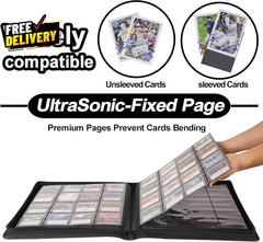Premium Card Binder 16 Pocket – Fits 1600 Cards 4X4 Ringless Card Album….
