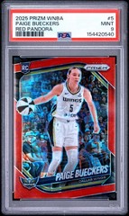 2025 Panini WNBA Prizm Paige Bueckers RC Red Pandora Rookie #/199 Wings PSA 9