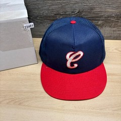 Vintage Cleveland Indians Hat Cap Snap Back Blue Red Trucker Mesh MLB 90s Annco