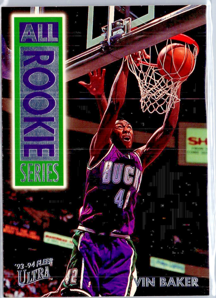 1993-94 Fleer Ultra – All Rookie Series Vin Baker #1 RC Milwaukee Bucks EX
