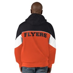 Men&rsquo;s Starter Black/Orange Philadelphia Flyers Power Forward Full-Zip Hoodie