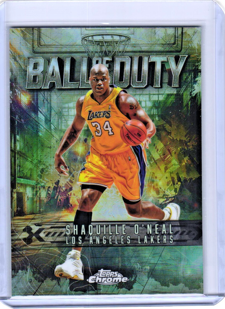 2025-26 Topps Chrome Shaquille O&rsquo;Neal Ball of Duty Refractor #BD-18 Lakers