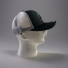 MIAMI MARLINS BLACK 47 TRUCKER ADJUSTABLE MESH SNAPBACK Hat Cap