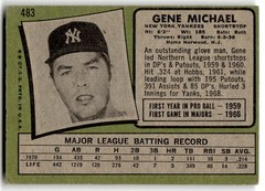 1971 Topps #483 Gene Michael New York Yankees Baseball