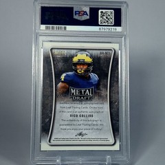 2021 Leaf Nico Collins Rookie Flashback Blue Wave Auto Numbered 20/20 PSA 9 Mint