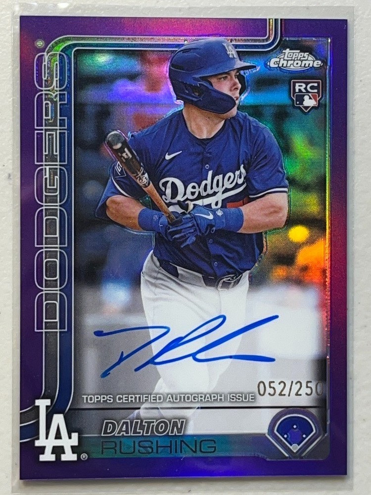 Dalton Rushing 2025 Topps Chrome /250 Purple Refractor RC Auto Autograph Rookie