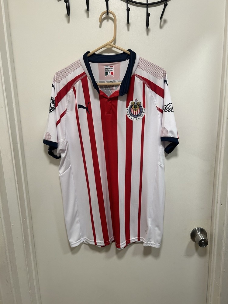 PUMA Guadalajara Chivas Soccer Jersey White Red Navy Men&rsquo;s L