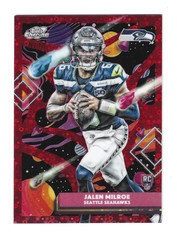 2025 Topps Chrome Cosmic Jalen Milroe RC Lunar Eclipse Red Refractor #10/10