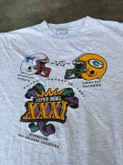 VTG RARE Super Bowl XXXI 1997 Tee Patriots Packers All Sport Proweight Men’s XL