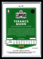 Terance Mann Los Angeles Clippers 2021-22 Donruss Optic #72 Blue Velocity