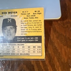 Bob Meyer 1971 O-Pee-Chee #456 Milwaukee Brewers VG-EX Range Vintage