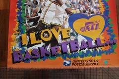 Vintage 1993 « The Mailman » Karl Malone Utah Jazz I LOVE BASKETBALL Poster 19×24