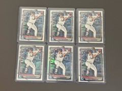 6x Travis Bazzana 2024 Bowman Draft 1st Bowman Chrome Refractor BDC-1 Lot