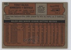 1972 Topps Tony Oliva #400 HOF 05k6