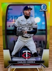 2023 Bowman Chrome Carlos Correa #85 « Yellow Refractor » /75 Minnesota Twins