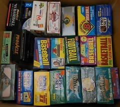 +750 Lot of Vintage Unopened Basketball Baseball Football Cards in Sealed Packs