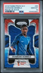 2018 Panini World Cup Prizm Red White Blue Prizm #85 Ousmane Dembele (RC) PSA 10