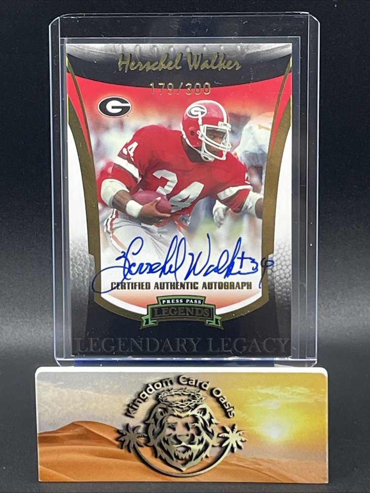 🔥2006 Press Pass Legends – Herschel Walker On Card Authentic Auto #d /300 HOF🔥