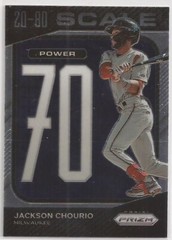 2023 Prizm 20-80 Scale Jackson Chourio Rookie Rc Brewers