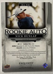 2026 Upper Deck Goodwin Champions Exquisite Nick Dunlap Rookie Auto 89/99 #RA-ND