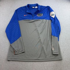 Florida Gators Shirt Mens 2XL Gray Blue NCAA Football Nike Dri Fit 1/4 Zip