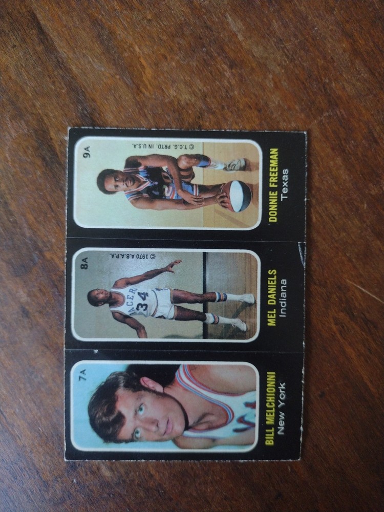 1971-72 Topps Trios Stickers Mel Daniels Donnie Freeman HOF Rookie 789A Read B