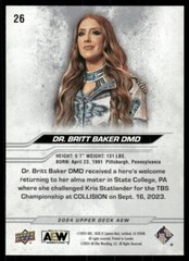 2024 Upper Deck AEW #26 Dr. Britt Baker DMD wrestling card