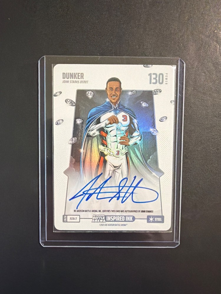 Dunker John Starks Auto Bo Jackson Battle Arena Inspired Ink 130 Steel JSTA-7