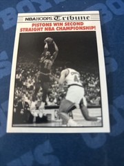 1990-91 NBA Hoops Tribune Pistons Win Second Straight NBA Championship #341 2851