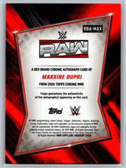 Maxxine Dupri 2026 Topps Chrome WWE Red Brand Auto RBA-MAX