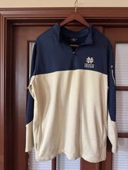 Colosseum Notre Dame Fighting Irish 1/4 Zip Pullover | XXL | Blue/Light Tan