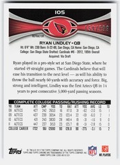 2012 Topps Chrome Purple Refractors Ryan Lindley Rookie #105 Cardinals RC,/499