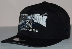 NEW ERA The Golfer NEW YORK YANKEES Cap Strapback BLACK Hat NYLON A-Frame *3Z