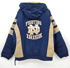 STARTER Notre Dame Fighting Irish Pullover Hooded Puffer Jacket Men&rsquo;s Large