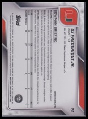 2025 Bowman Chrome U #92 OJ Frederique Jr. Lime Green Mini-Diamond #/275