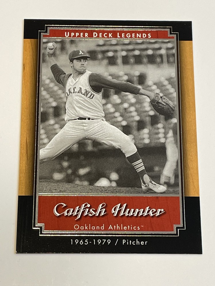 2001 Upper Deck Legends Baseball #5 – Catfish Hunter – Oakland Athletics