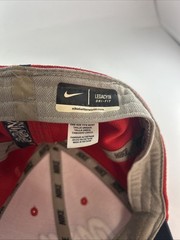2 Nike Dri Fit Ole Miss Rebels Fitted Hat Red White and Navy Blue