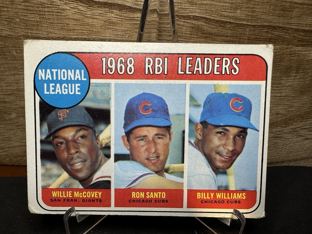 1969 Topps RBI Leaders # 4 Willie McCovey, Ron Santo and Billy Williams