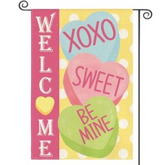 colorlife Candy Love Hearts Welcome Garden Flag 12×18 Inch Double Sided Outside