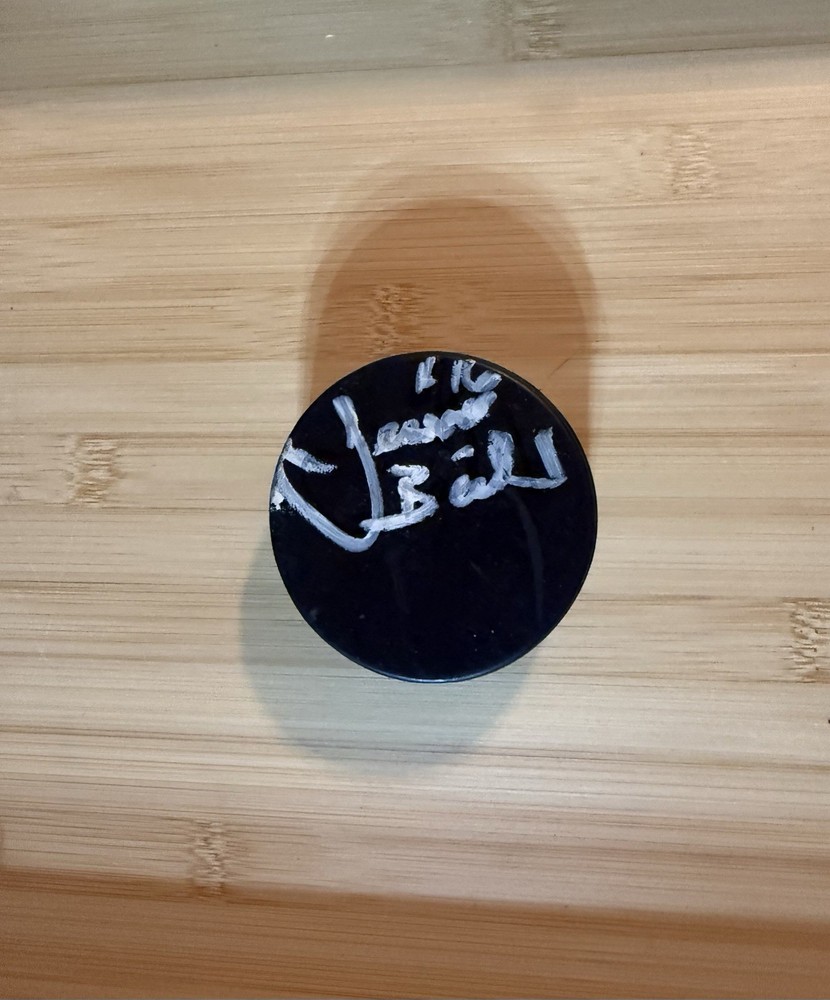 Unknown Signed Autographed Hockey Puck Black Sports Memorabilia
