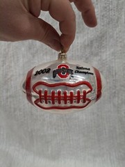 2002 Joy to the World Glass Ornament OSU Ohio State University Football 4”x5”