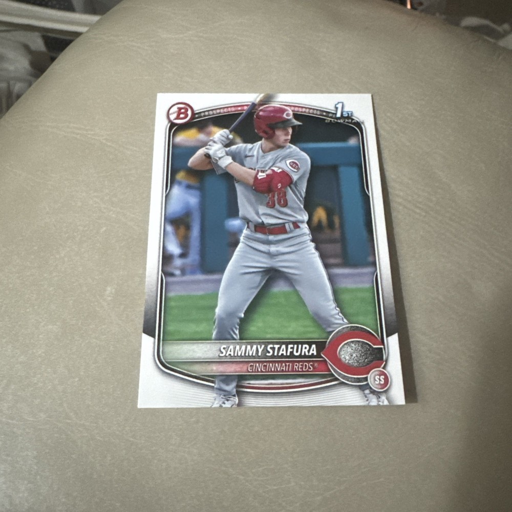 2025 Bowman #BP-100 Sammy Stafura Prospects Cincinnati Reds 1st Topps