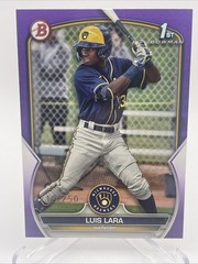 LUIS LARA 2023 BOWMAN 1ST PURPLE BORDER PAPER /250 #BP-100 BREWERS