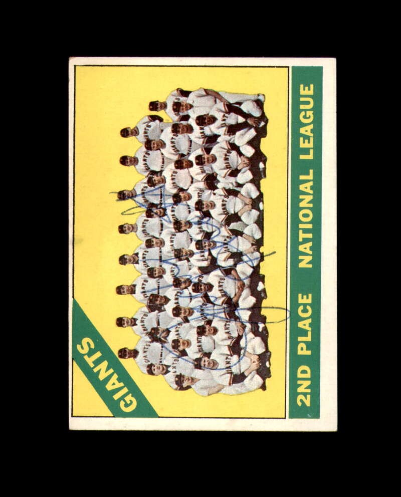 Jack Hiatt Rich Robertson Signed 1966 Topps Team San Francisco Giants Autograph