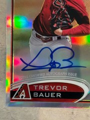 Trevor Bauer 2012 Topps Chrome Rookie Refractor Autograph /499 #TB RC Auto SP